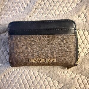 Michael Kors Black and Brown Card Wallet
